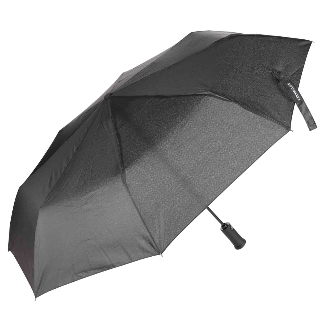 Зонт, 59 см, складной, автоматический, с фонариком, эпонж, черный, Ray light изображение № 1