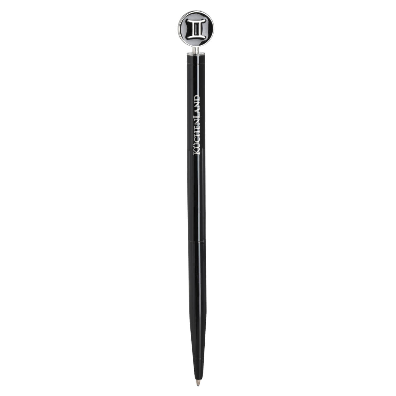 Ручка шариковая, 15 см, с фигуркой, сталь, черно-серебристая, Близнецы, Zodiac изображение № 1