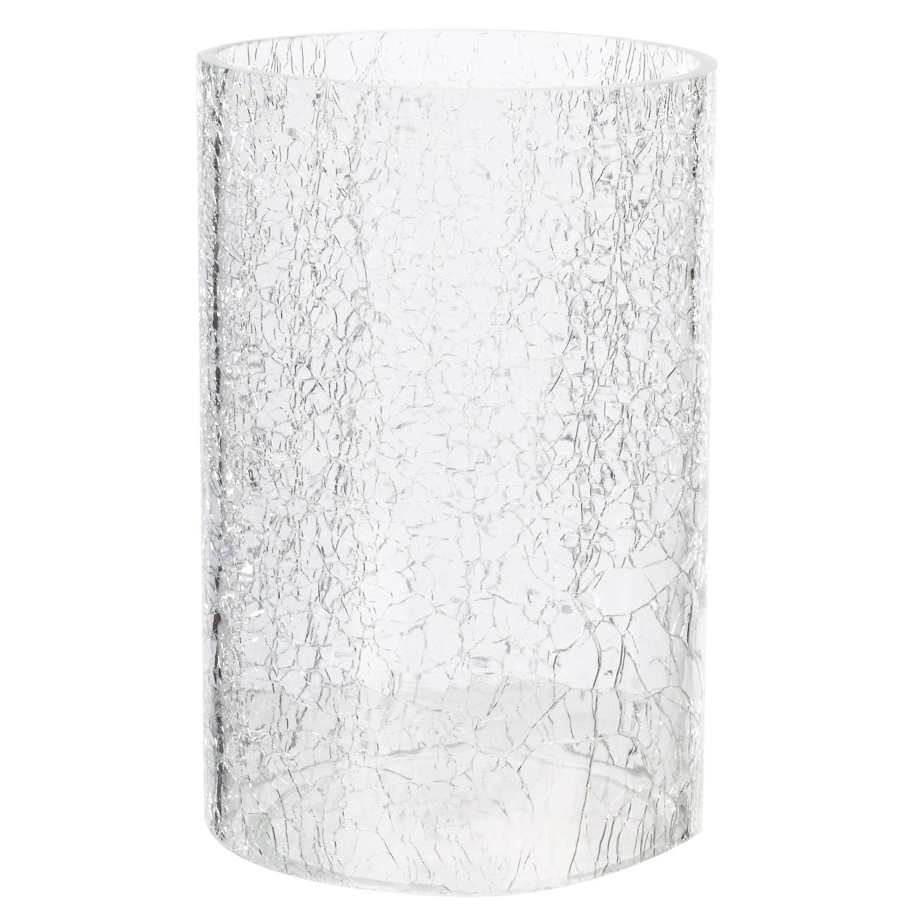 Подсвечник, 32 см, для одной свечи, на ножке, стекло/металл, серебристый, Кракелюр, Fantastic Ice