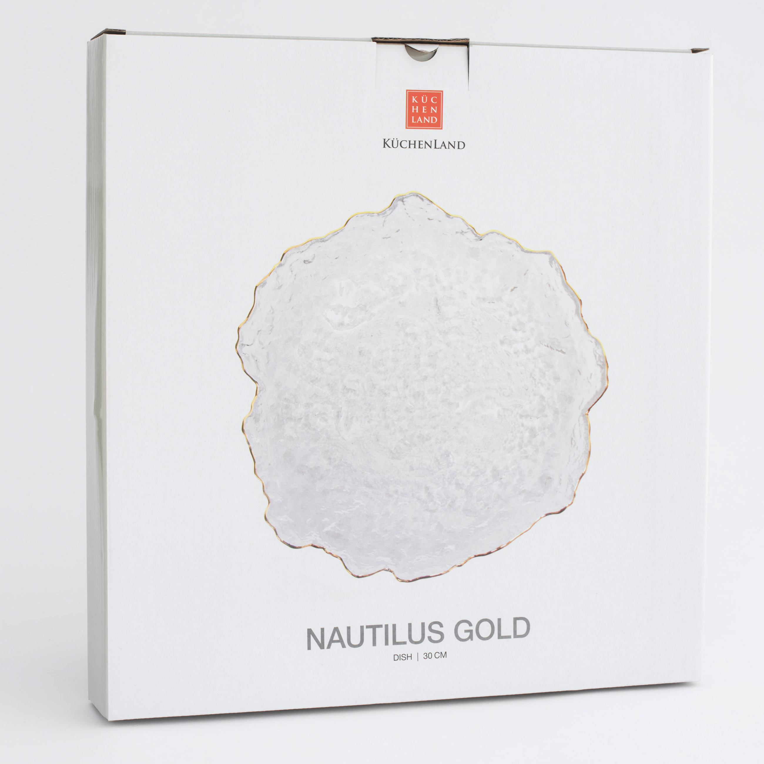 Блюдо, 30 см, стекло, с золотистым кантом, Nautilus gold