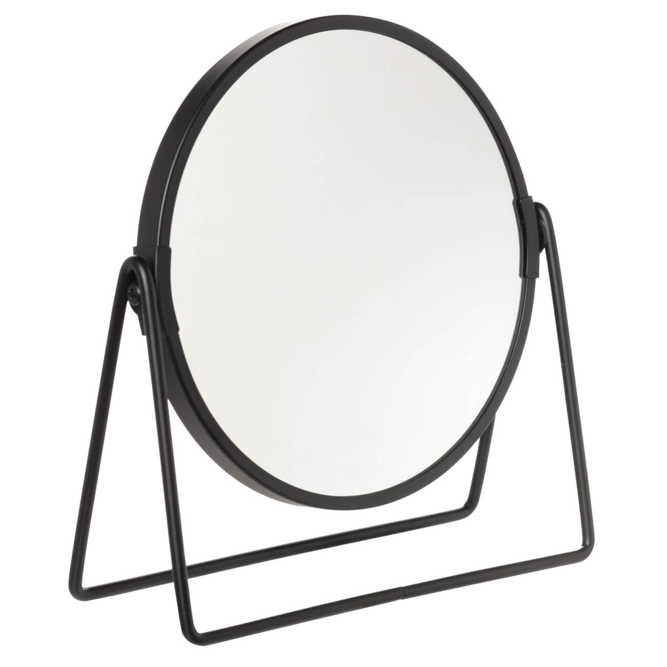 Зеркало настольное, 20 см, двустороннее, металл, круглое, черное, Graphic изображение № 1