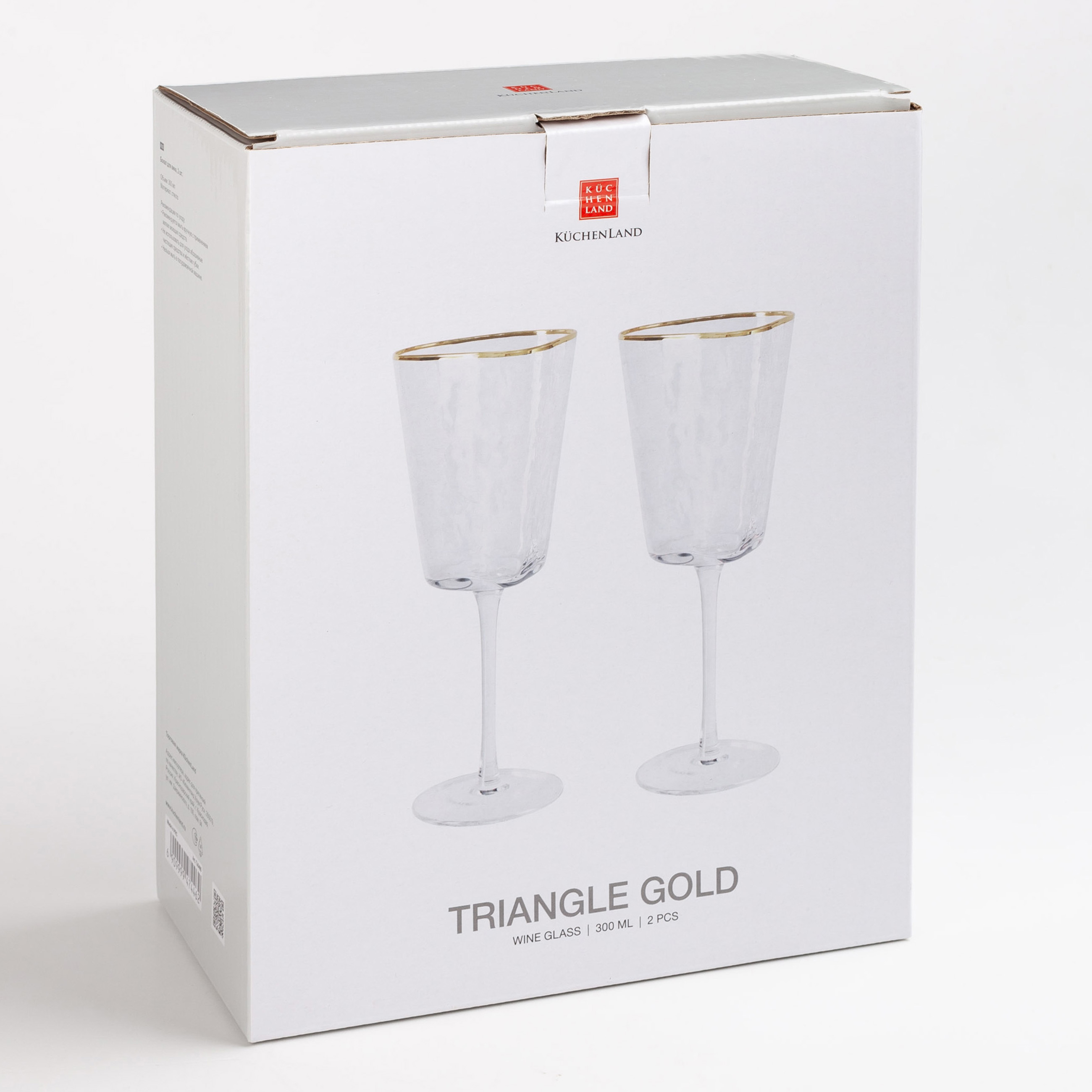 Бокал для вина, 300 мл, 2 шт, стекло, с золотистым кантом, Triangle Gold изображение № 6