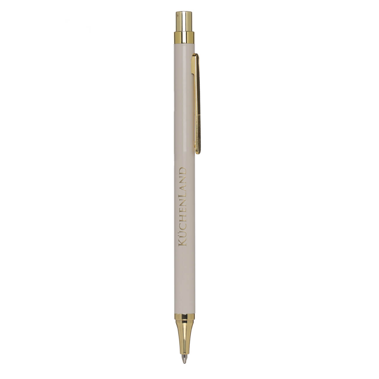 Ручка шариковая, 14 см, металл/пластик, бежевая, Eclipse ручка подарочная шариковая в кожзам футляре поворотная vip корпус золотистый корпус
