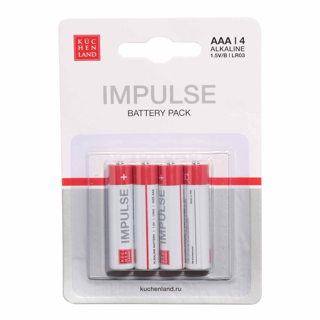 Батарейка AAA LR03, щелочная, 4 шт, Impulse батарейка aa lr6 щелочная 6 шт impulse