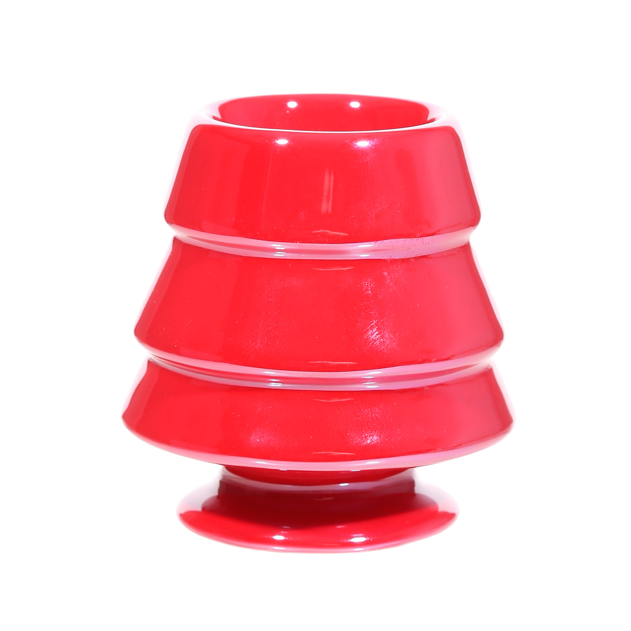 Подсвечник, 8 см, для чайной свечи, керамика, красный, Елка, Winter bright