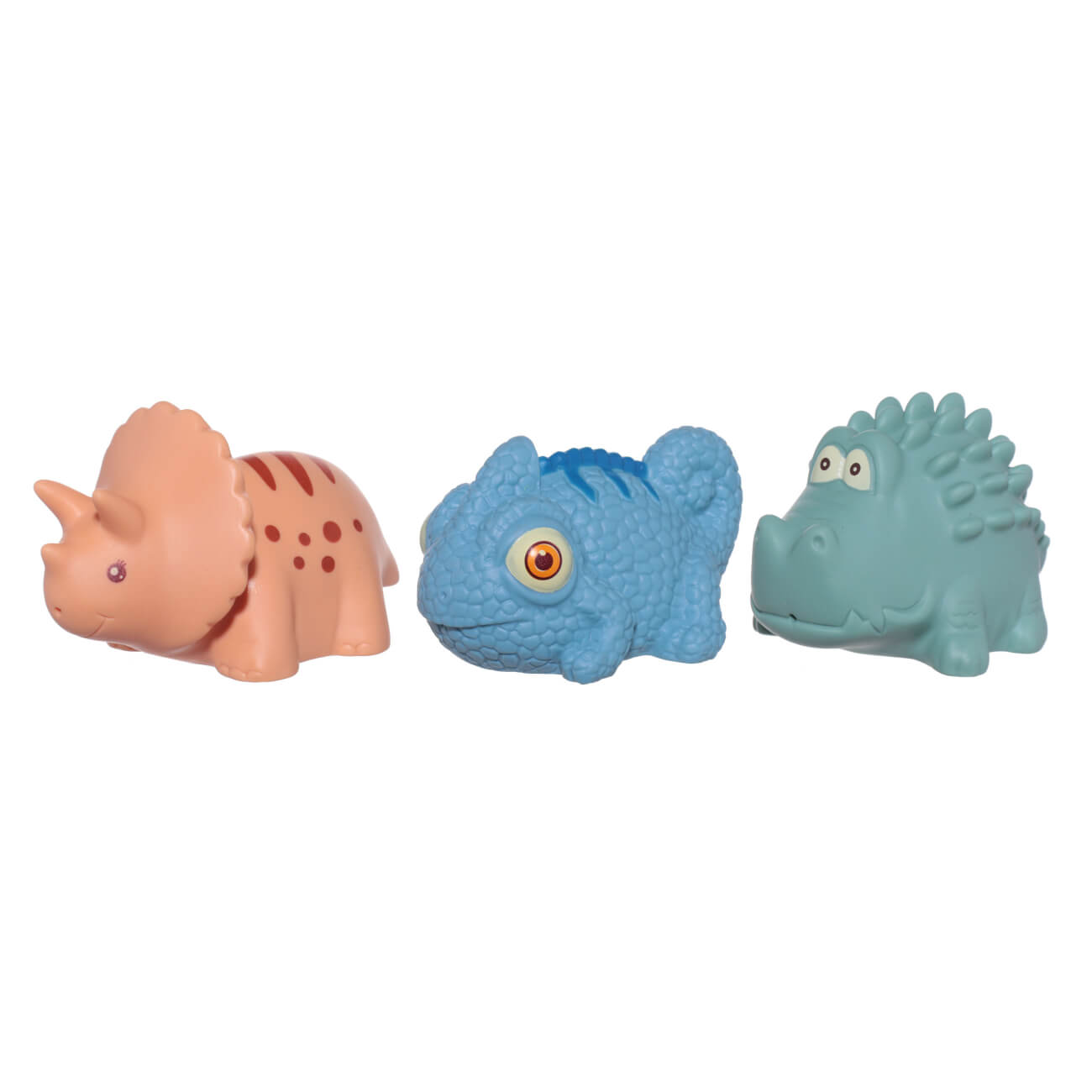 Набор игрушек для купания, 3 пр, ПВХ, цветной, Хамелеон/Динозавр/Крокодил, Kiddy игрушка для купания 10х6 см неваляшка брызгалка силикон серая мишка kiddy