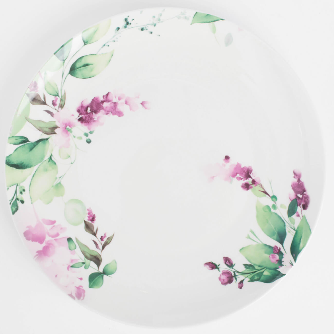 Тарелка обеденная, 27 см, фарфор N, белый, Акварельные цветы, Senetti тарелка фарфоровая обеденная доляна золотая нить d 25 3 см