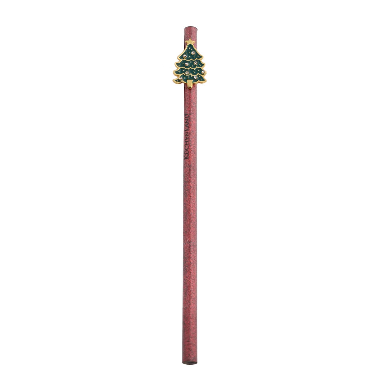 Карандаш, 17 см, чернографитный, с фигуркой, дерево, красный, Елка, Draw