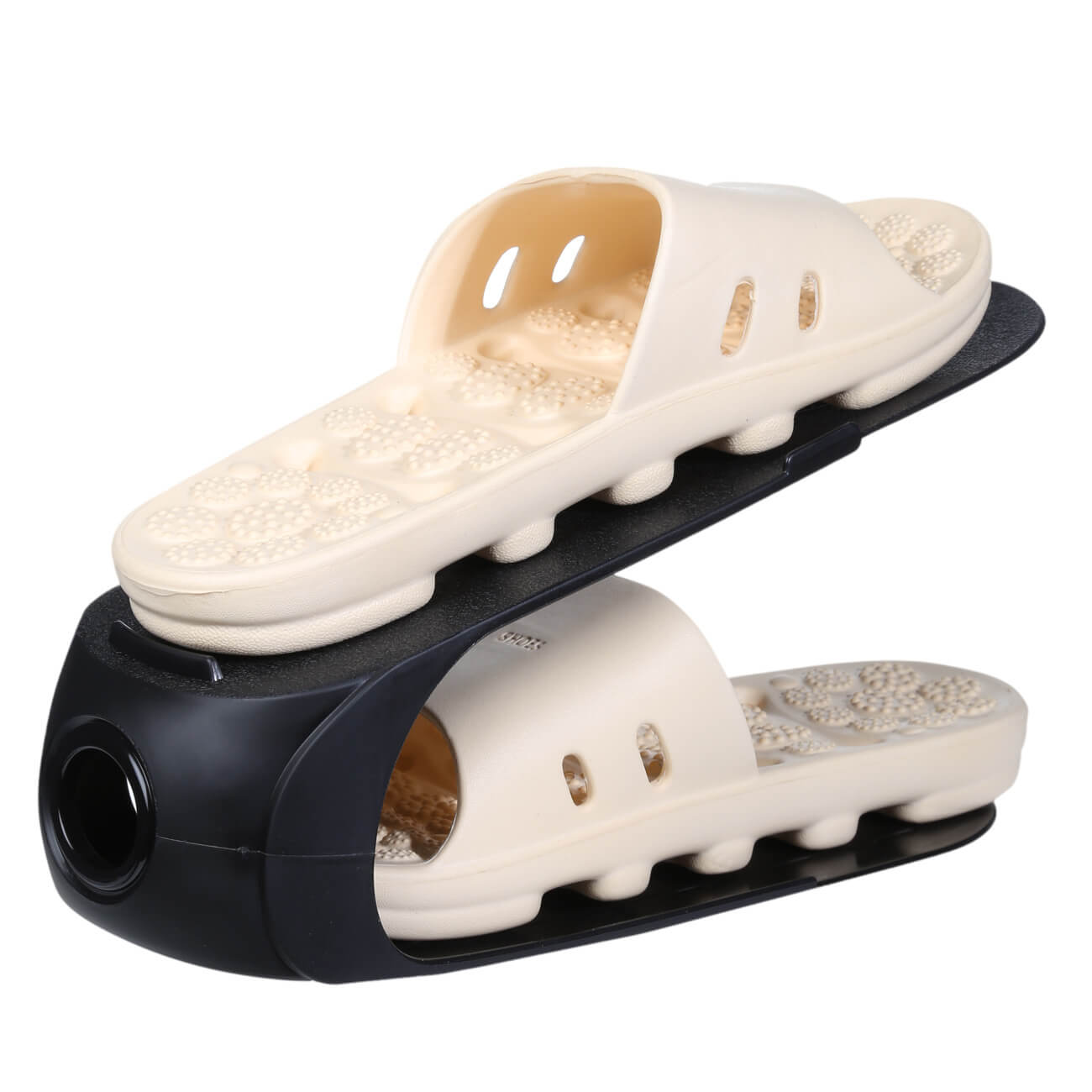 Органайзер-подставка для женской обуви, 26 см, пластик, черный, Compact органайзер для косметики 28х10 cм 16 отд с ящиком пластик золотистый кант dorado