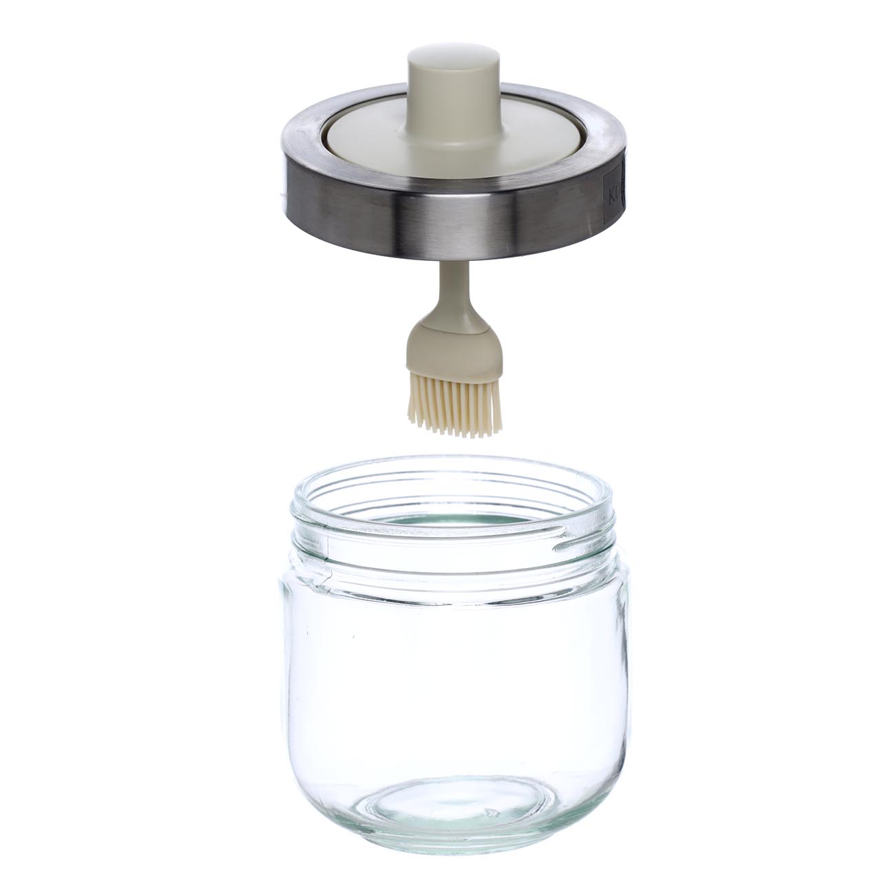 Контейнер для масла, 300 мл, с кисточкой, стекло/силикон, бежевый, Comfort light изображение № 3
