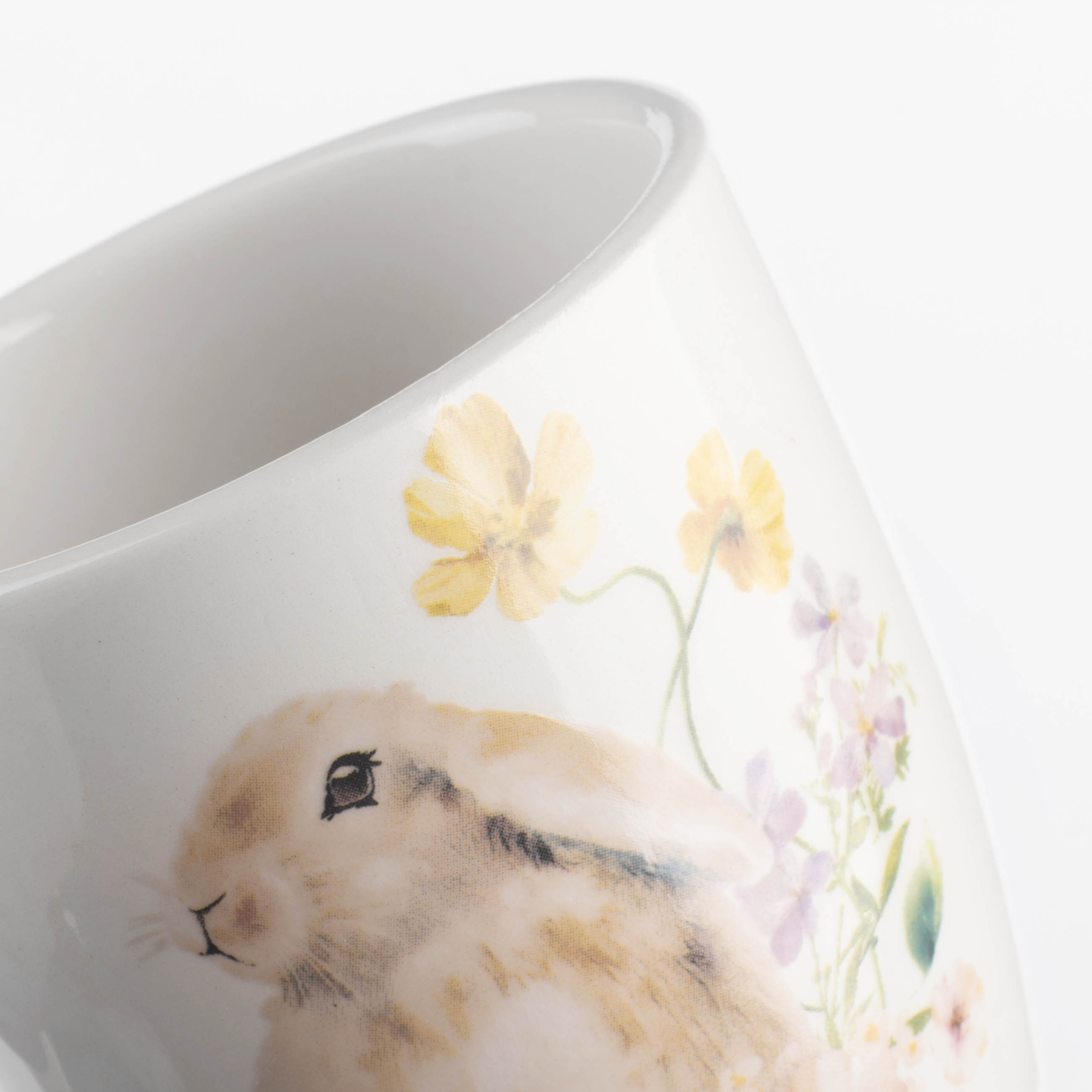 Кружка, 330 мл, керамика, белая, Кролик в цветах, Easter изображение № 5