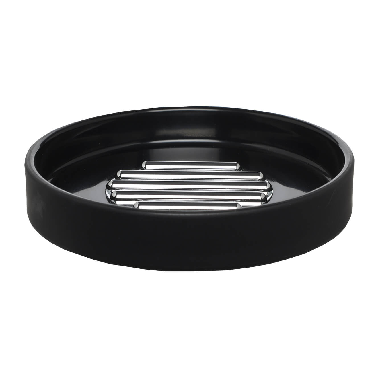 Мыльница, 12 см, пластик, круглая, черная, Loft style форма для запекания 15 см с ручкой керамика круглая черная loft
