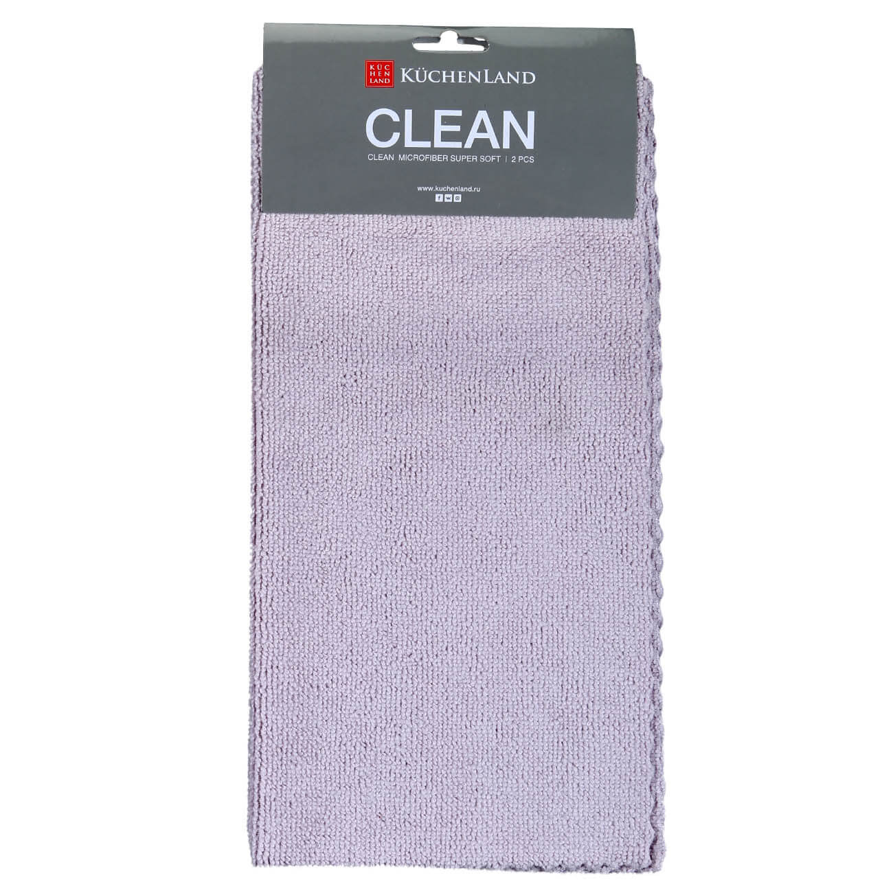 Тряпка для уборки, 32х32 см, 2 шт, микрофибра с ворсом, лиловая, Clean полотенца softi clean универсальные 20 шт влажные 38275