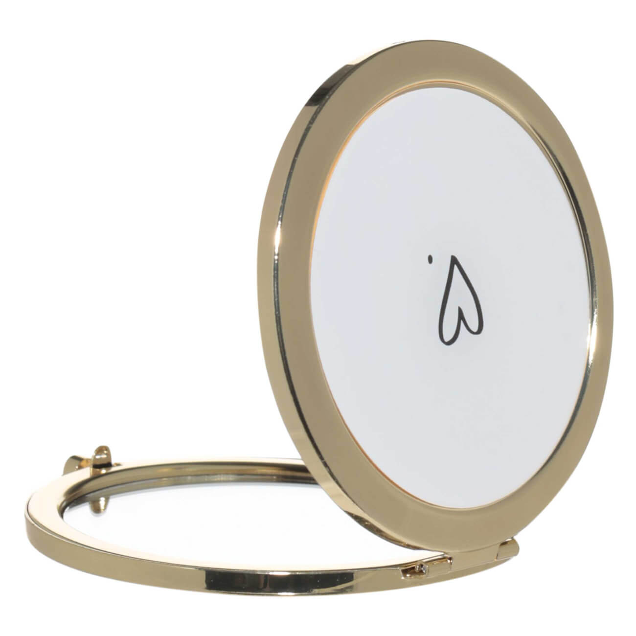 Зеркало карманное, 7 см, двустороннее, металл, золотистое, Freya зеркало uniel карманное с подсветкой ulk f73 dim