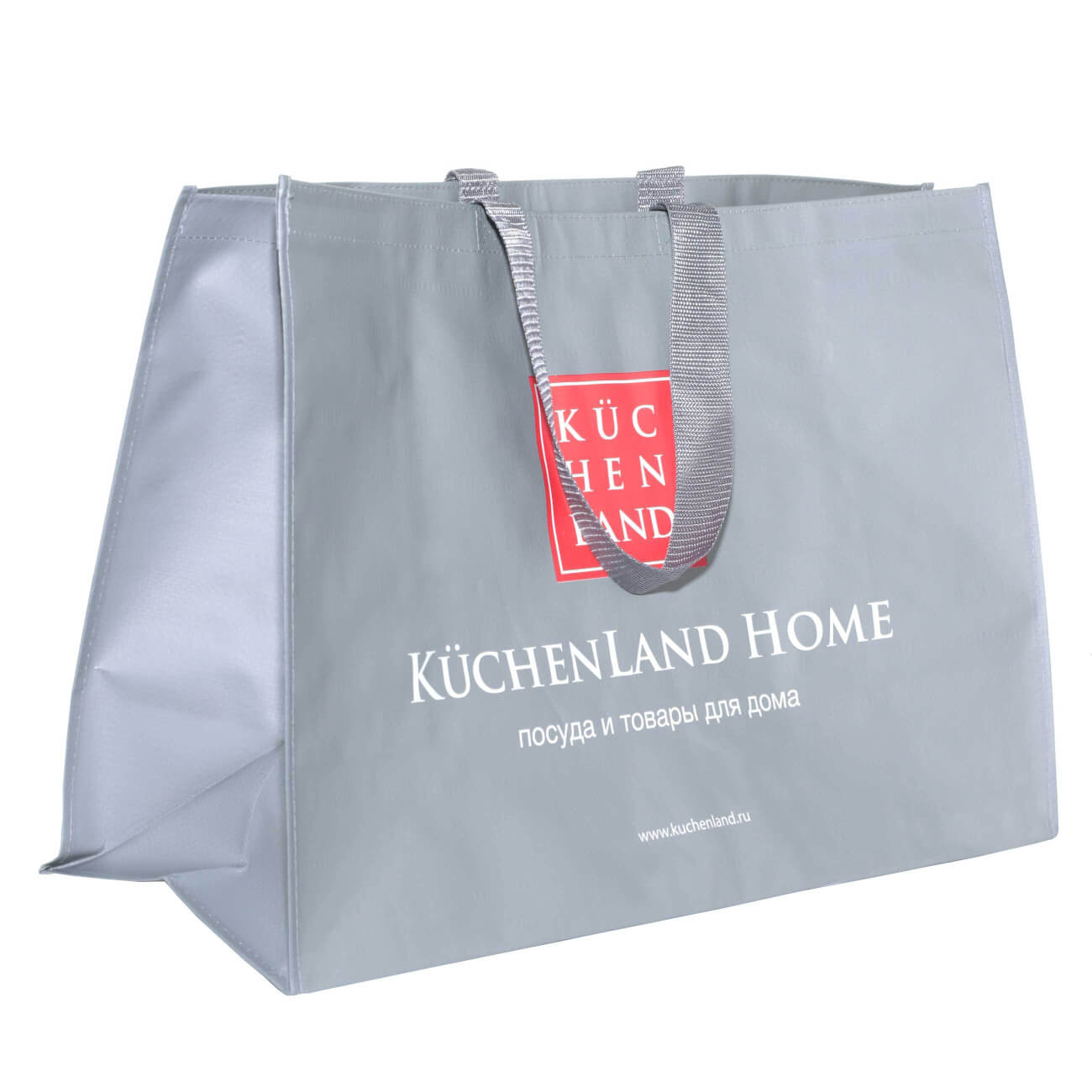 Сумка-шоппер, 60х40 см, серая, Kuchenland, Basic сумка переноска слинг с креплением для ошейника 45 х 11 х 24 см бело серая