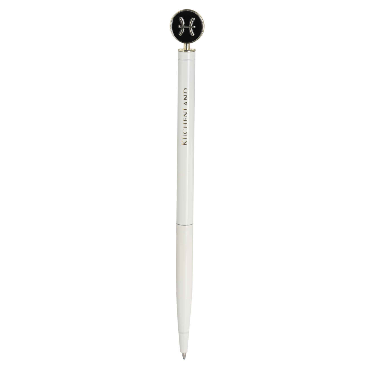 Ручка шариковая, 15 см, с фигуркой, сталь, молочно-золотистая, Рыбы, Zodiac ручка скоба cappio pc183 96 мм бронза