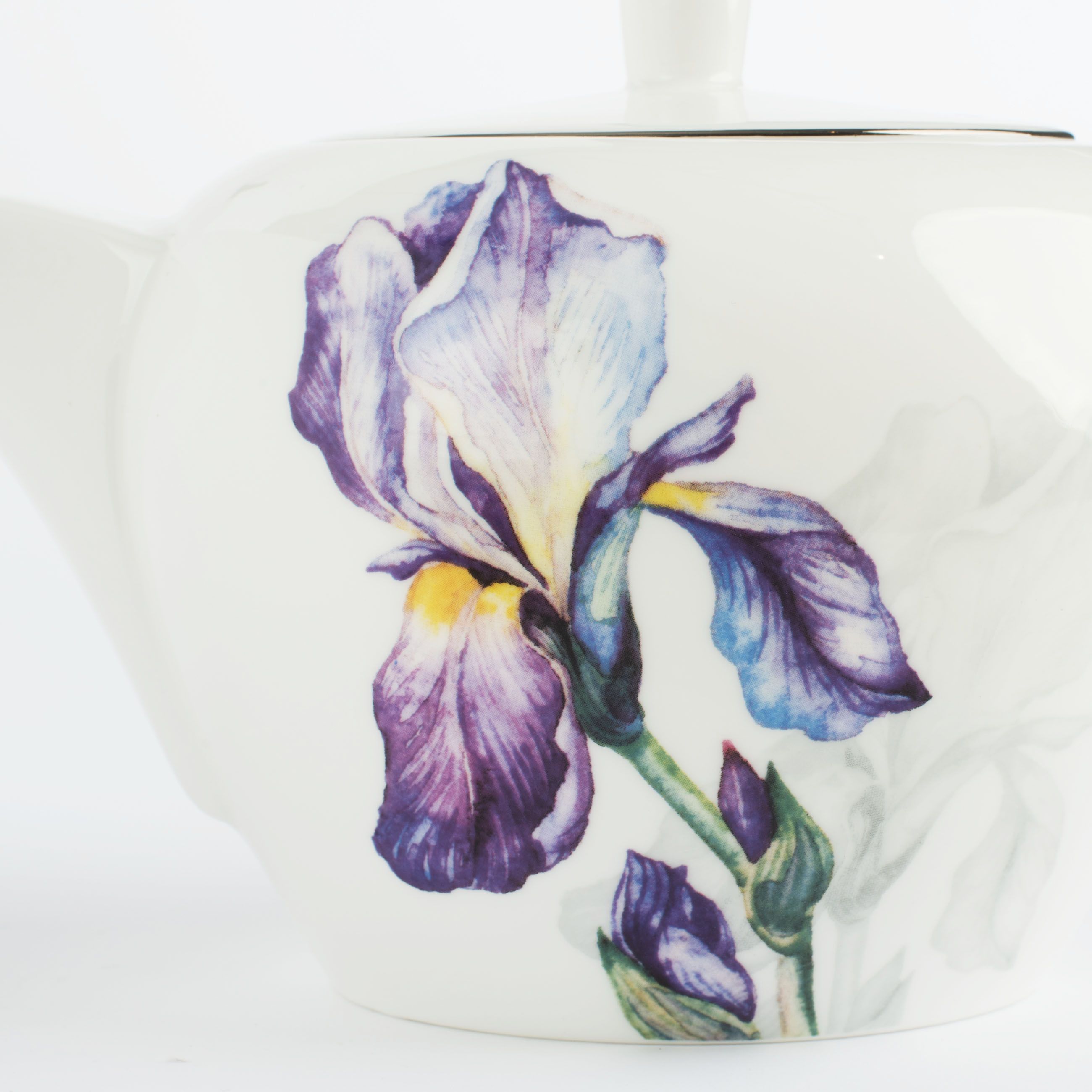 Чайник заварочный, 1,2 л, фарфор F, с серебристым кантом, Ирисы, Antarctica Flowers изображение № 2