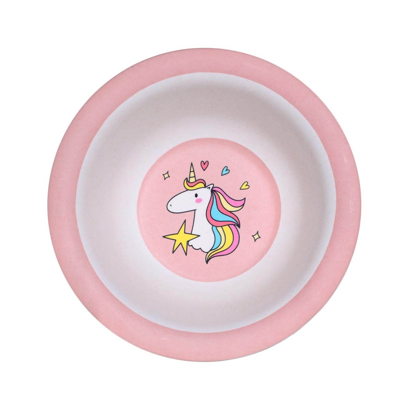 Тарелка суповая, детская, 15х4 см, бамбук, розовая, Единорог, Unicorn тарелка обеденная детская 18 см 3 отд бамбук квадратная розово мятная единорог unicorn