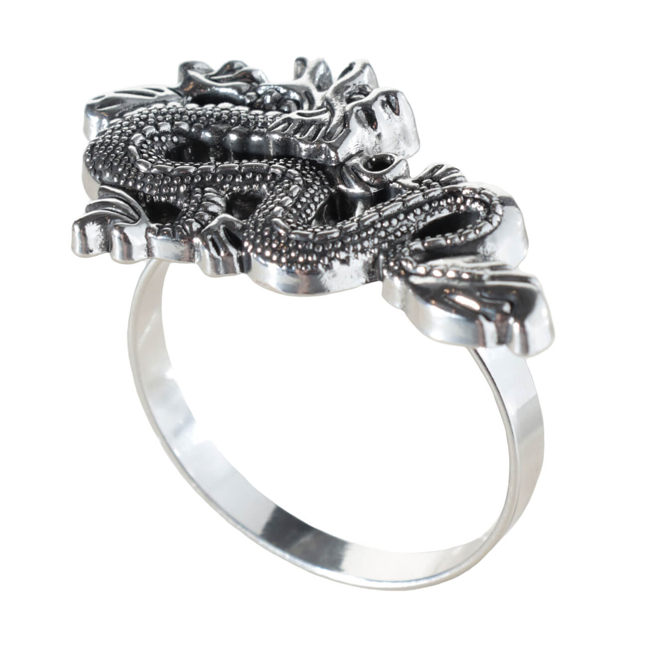Кольцо для салфеток, 5 см, металл, серебристое, Дракон, Dragon dayron сувенир дракон лилу гжель