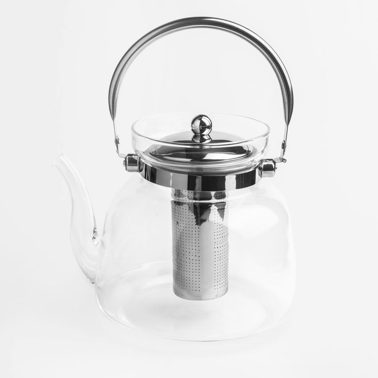 Чайник, 2,8 л, с ситом для заваривания, стекло Б/сталь, Classic - фото 1