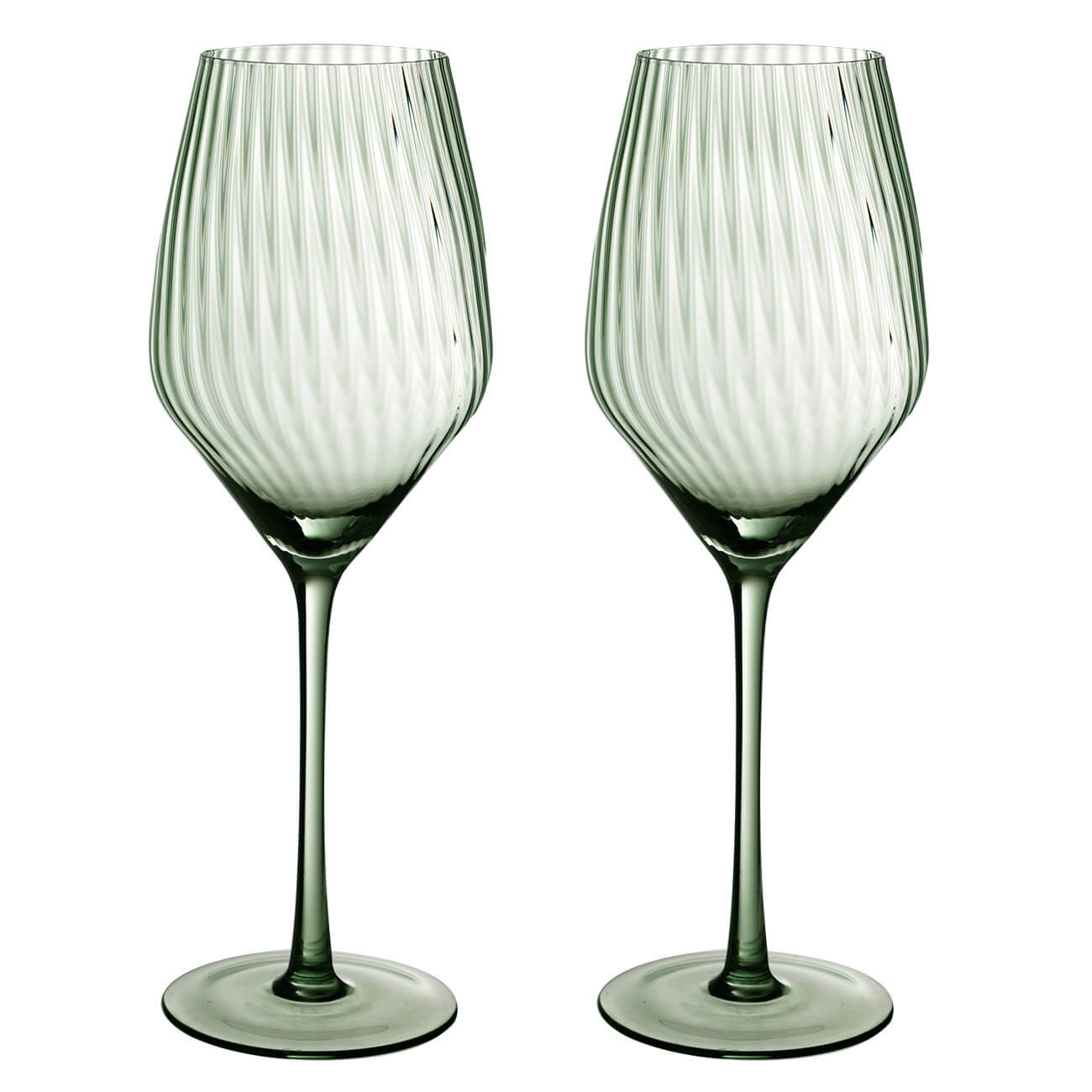 Бокал для  вина, 530 мл, 2 шт, стекло, зеленый, Lombardy color