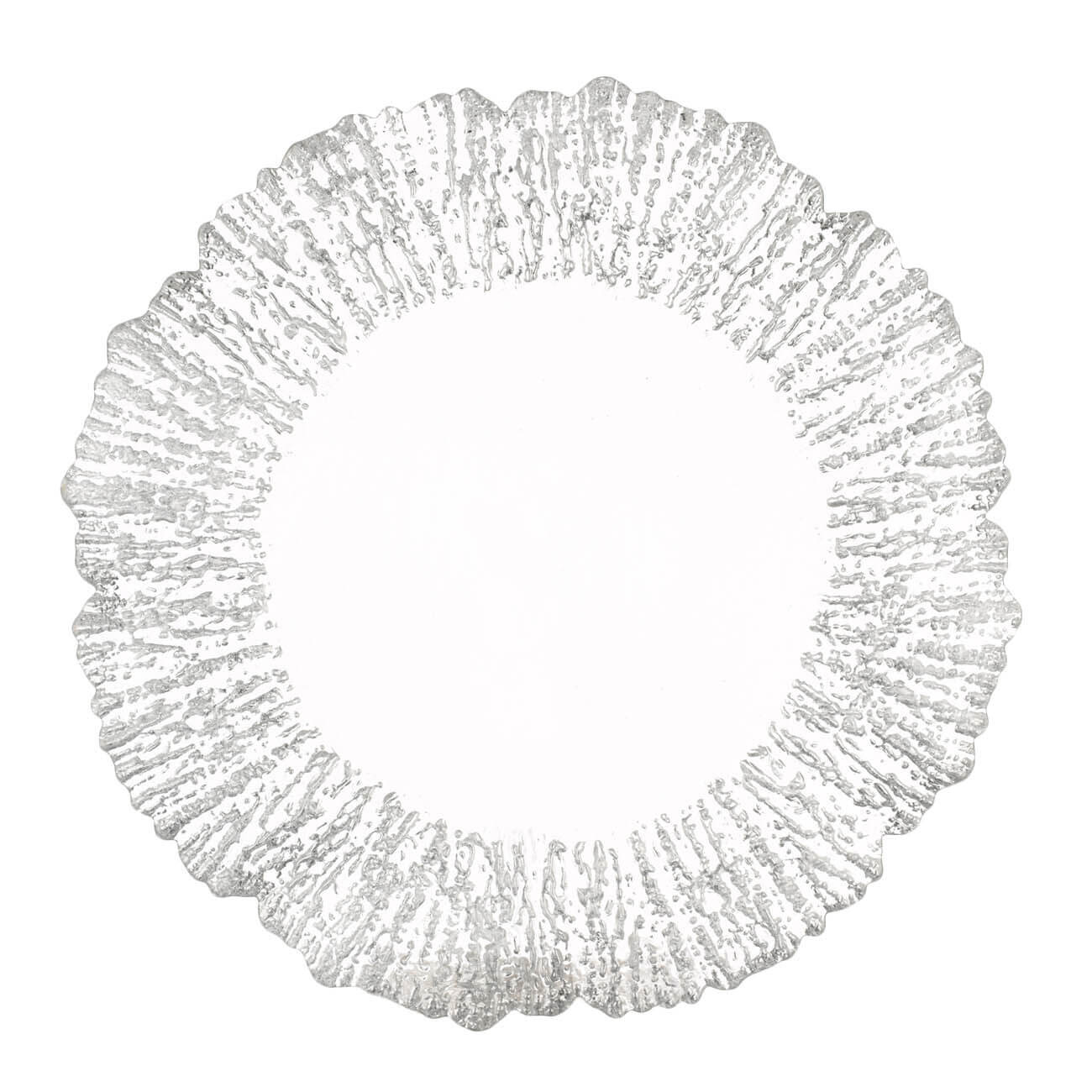 Тарелка подстановочная, 33 см, стекло, серебристый край, Льдина, Ice Floe тарелка fiori estivi