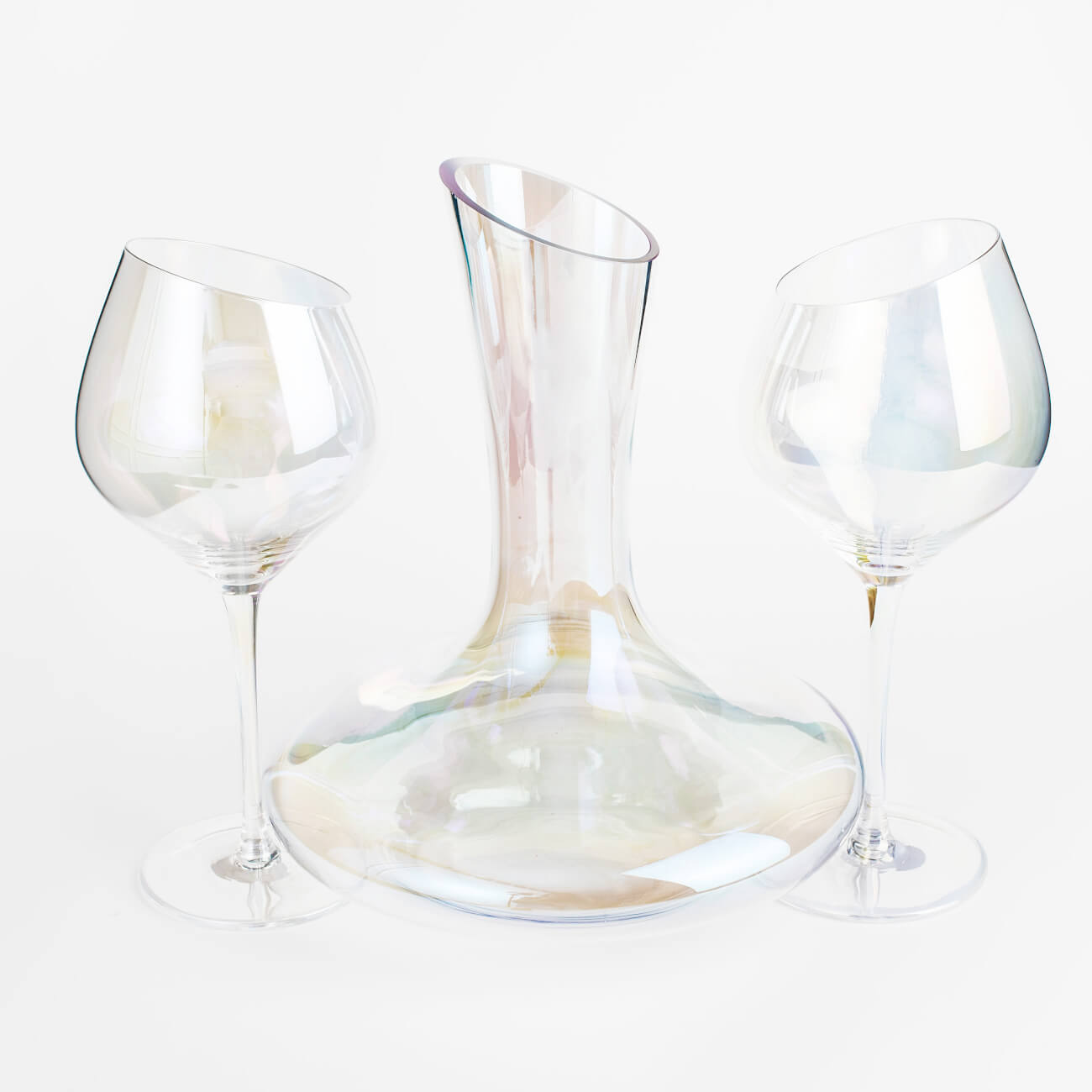 Набор для вина, 4 перс, 5 пр, с декантером, стекло, перламутр, Charm L Polar бокал для коньяка 300 мл 2 шт стекло charm l