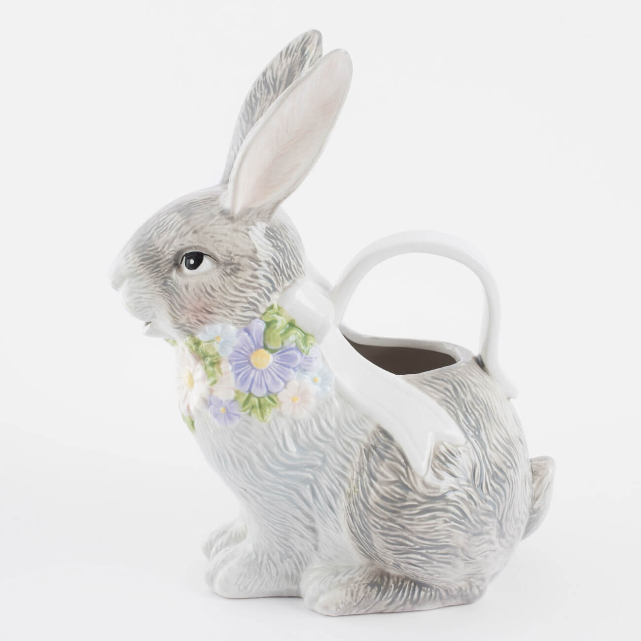 Кувшин, 1 л, керамика, серый, Кролик с бантом, Pure Easter ваза декоративная 22 см полирезин серая кролик в венке pure easter