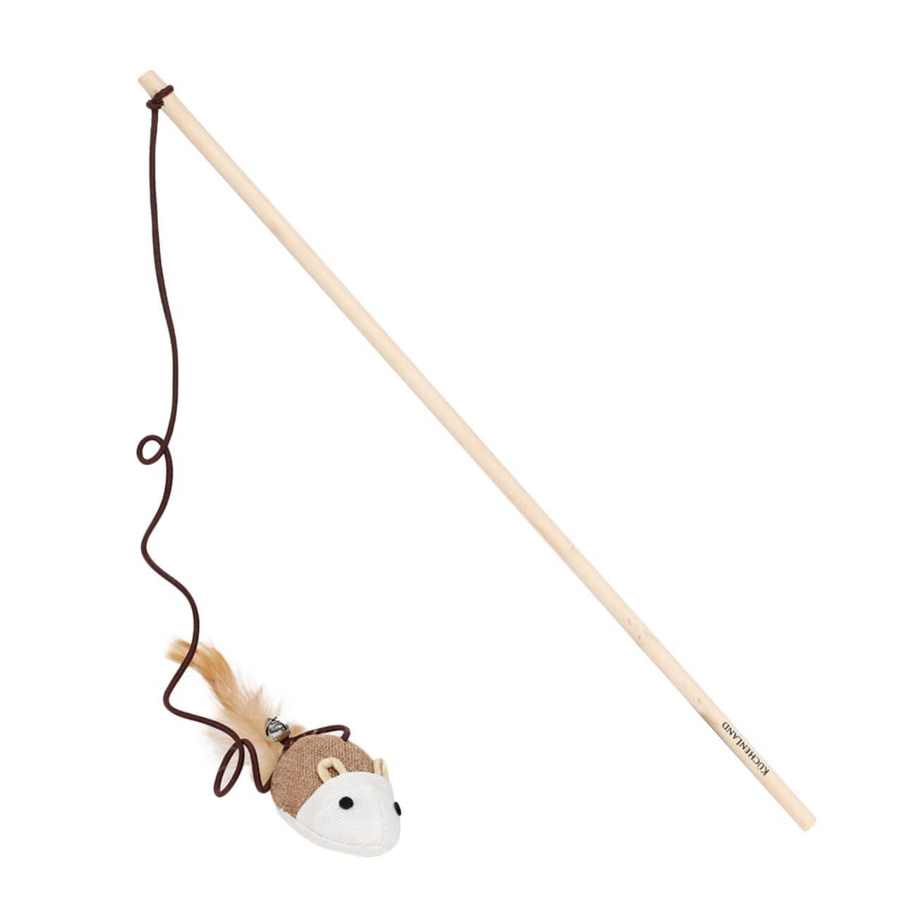 Игрушка-удочка для кошек, 1,1 м, с колокольчиком, дерево/полиэстер, Мышь, Playful cat игрушка мышь в шаре 6 см синяя розовая