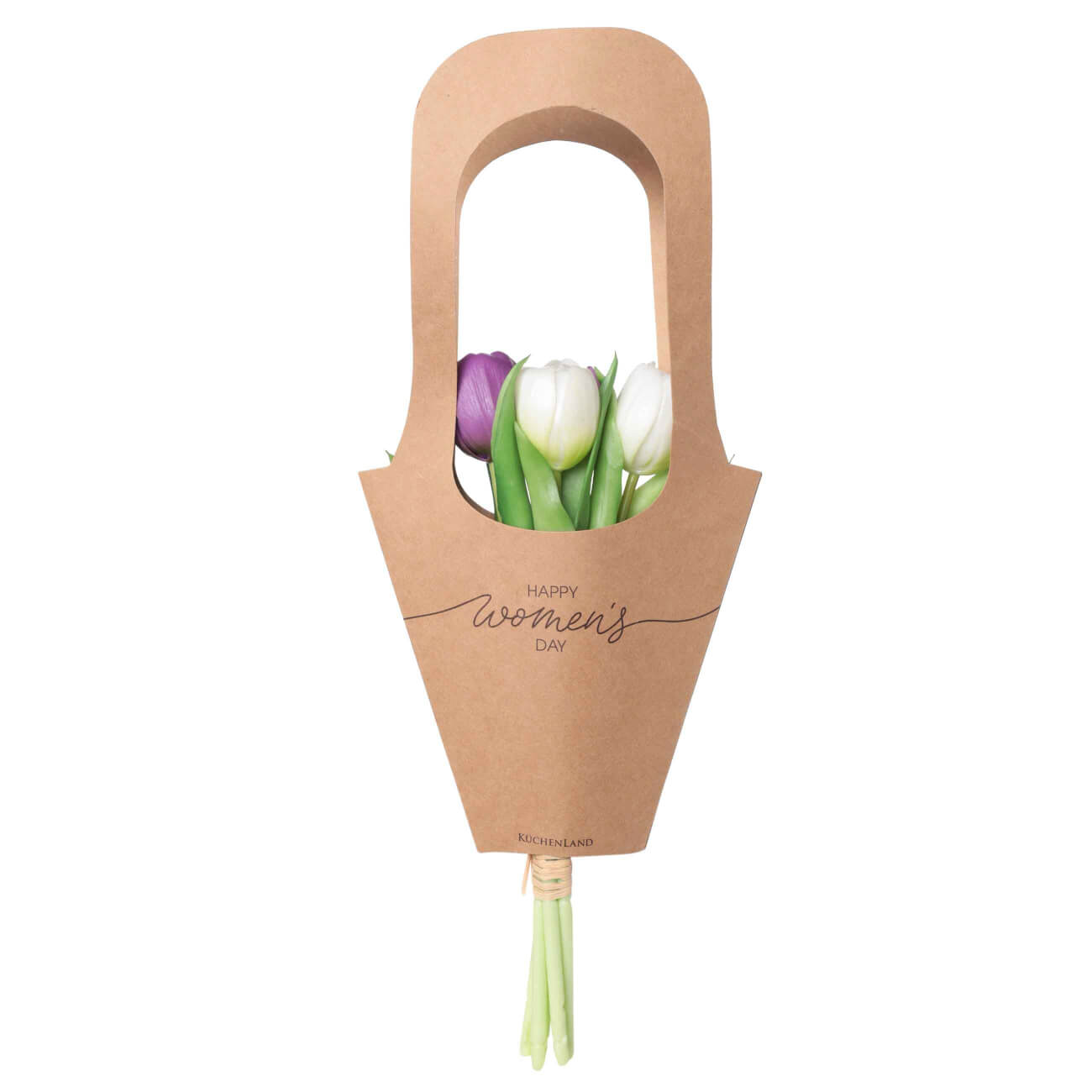 Букет декоративный, 29 см, в упаковке, ТЭП/бумага, Лиловые и белые тюльпаны, Tulip garden уголок усиленный тундра krep 52х52х45х2 мм цинк в упаковке 1 шт
