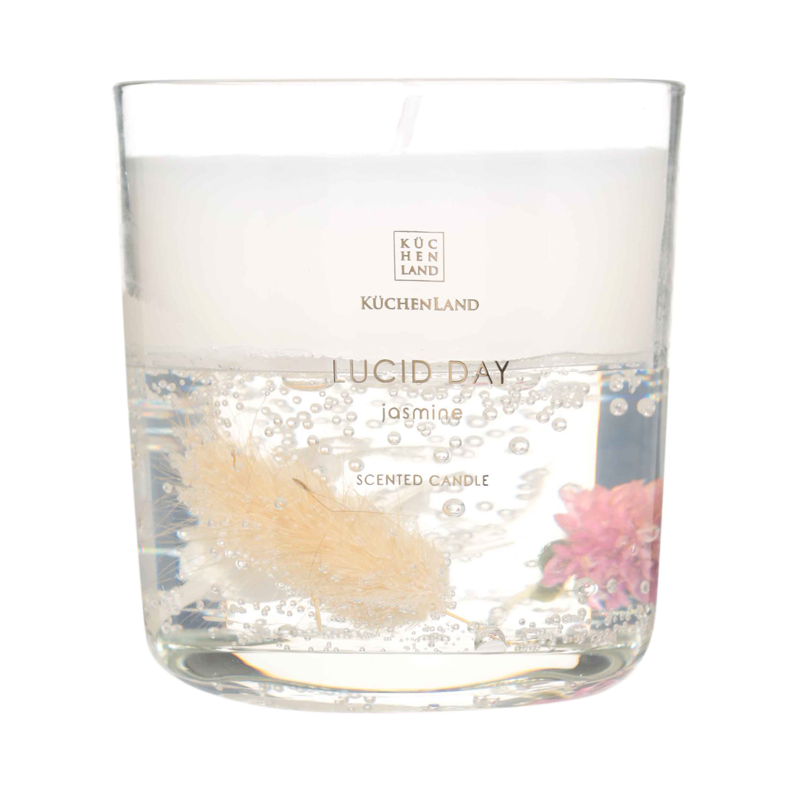Свеча ароматическая, 8 см, в подсвечнике, с сухоцветами, стекло, Jasmine, Lucid day изображение № 2