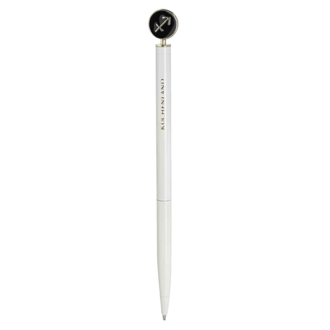 Ручка шариковая, 15 см, с фигуркой, сталь, молочно-золотистая, Стрелец, Zodiac перьевая ручка manzoni