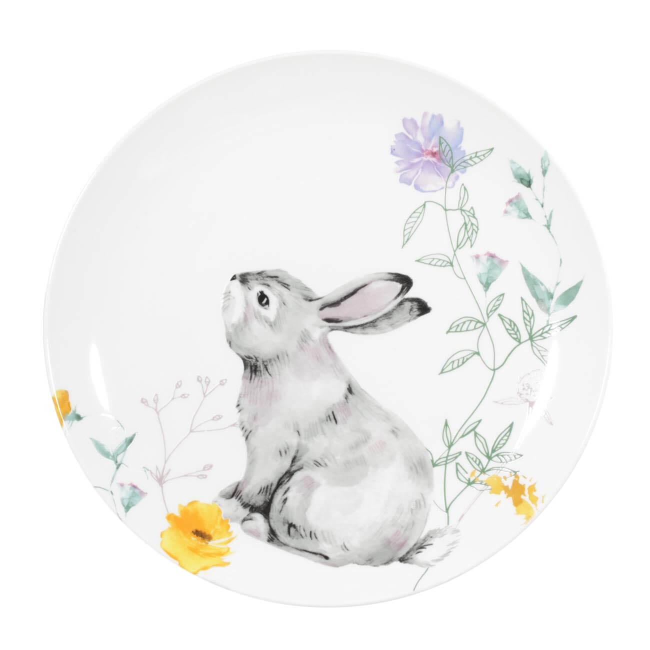 Тарелка обеденная, 27 см, фарфор N, Кролик в цветах, Easter - фото 1