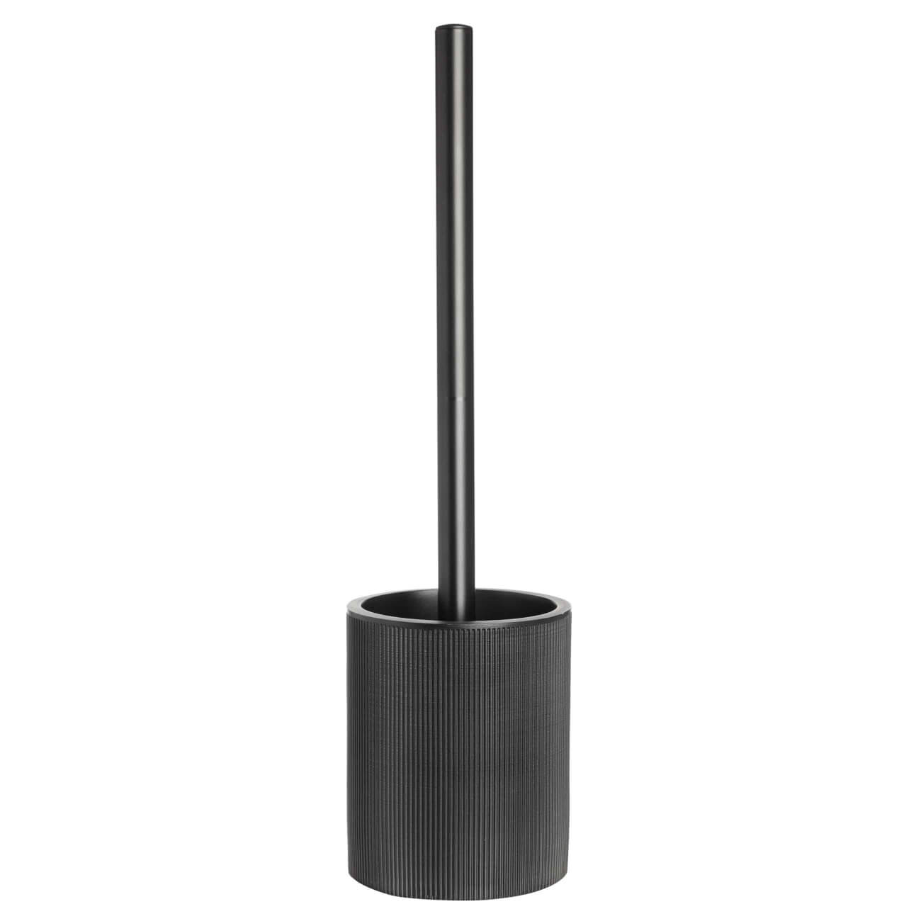 Ерш туалетный, 46 см, с подставкой, пластик/полирезин, черный, Black stripes ручка кнопка cappio рк019 d 20 мм пластик хром