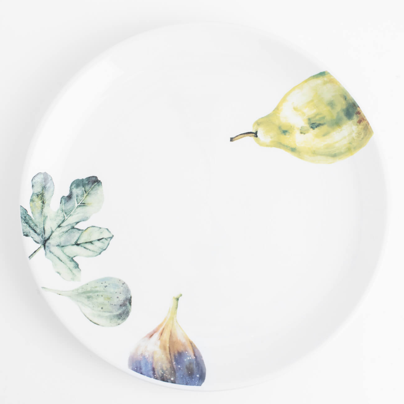 Тарелка обеденная, 26 см, керамика, белая, Инжир и груша, Fruit garden тарелка лилия