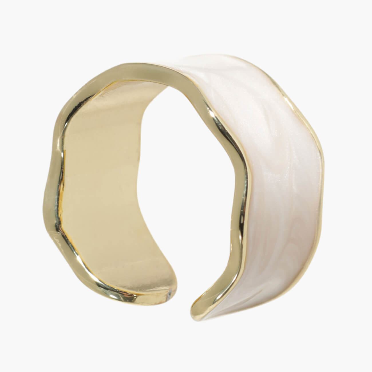 Кольцо, р. S-M, единый размер, металл, золотисто-бежевое, Jewelry