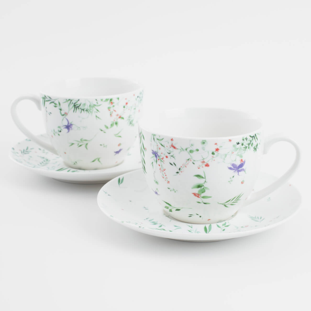 Пара чайная, 2 перс, 4 пр, 280 мл, фарфор N, Луговые цветы, Foliage - фото 1