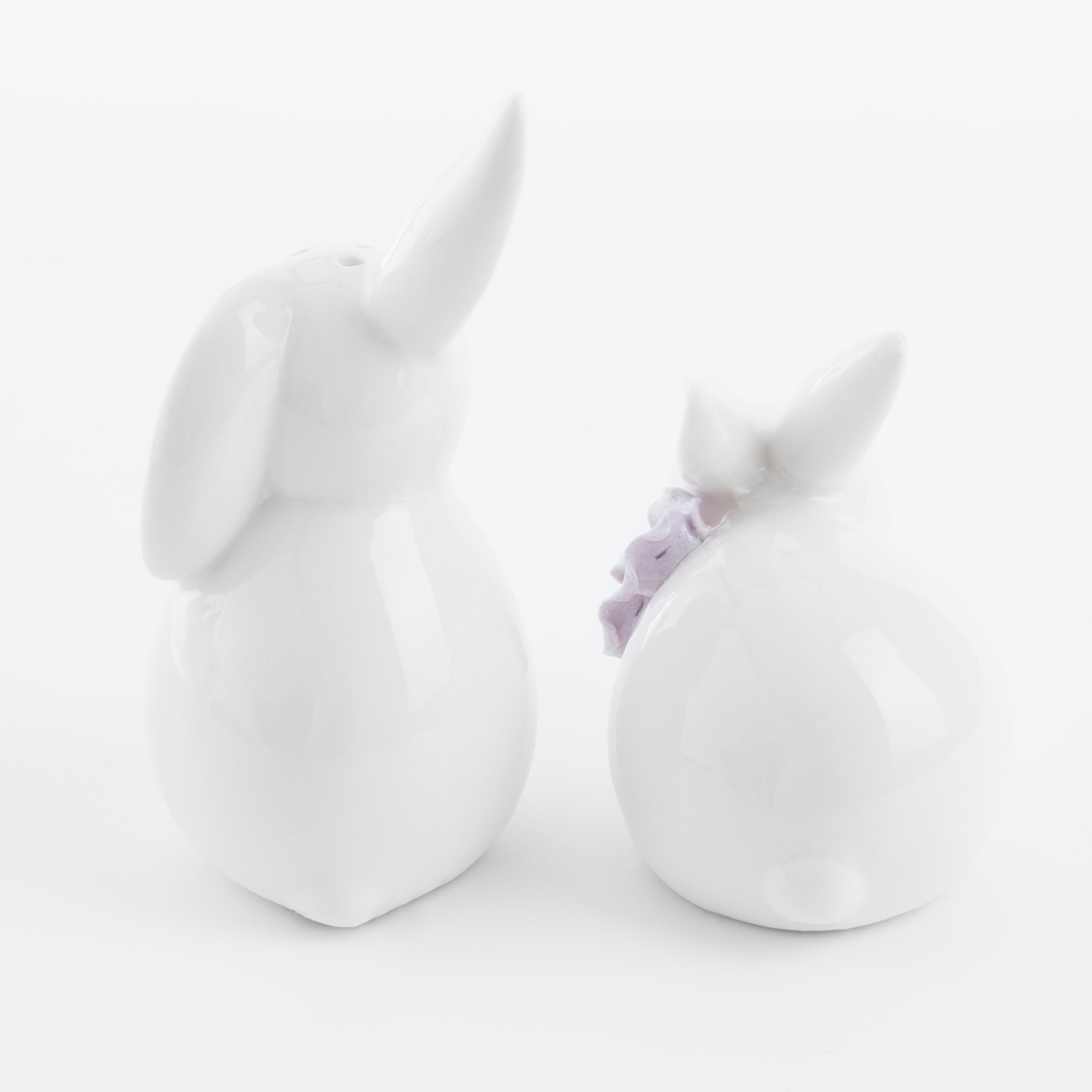 Набор для соли и перца, 10 см, фарфор P, белый, Кролики с цветами, Pure Easter изображение № 4