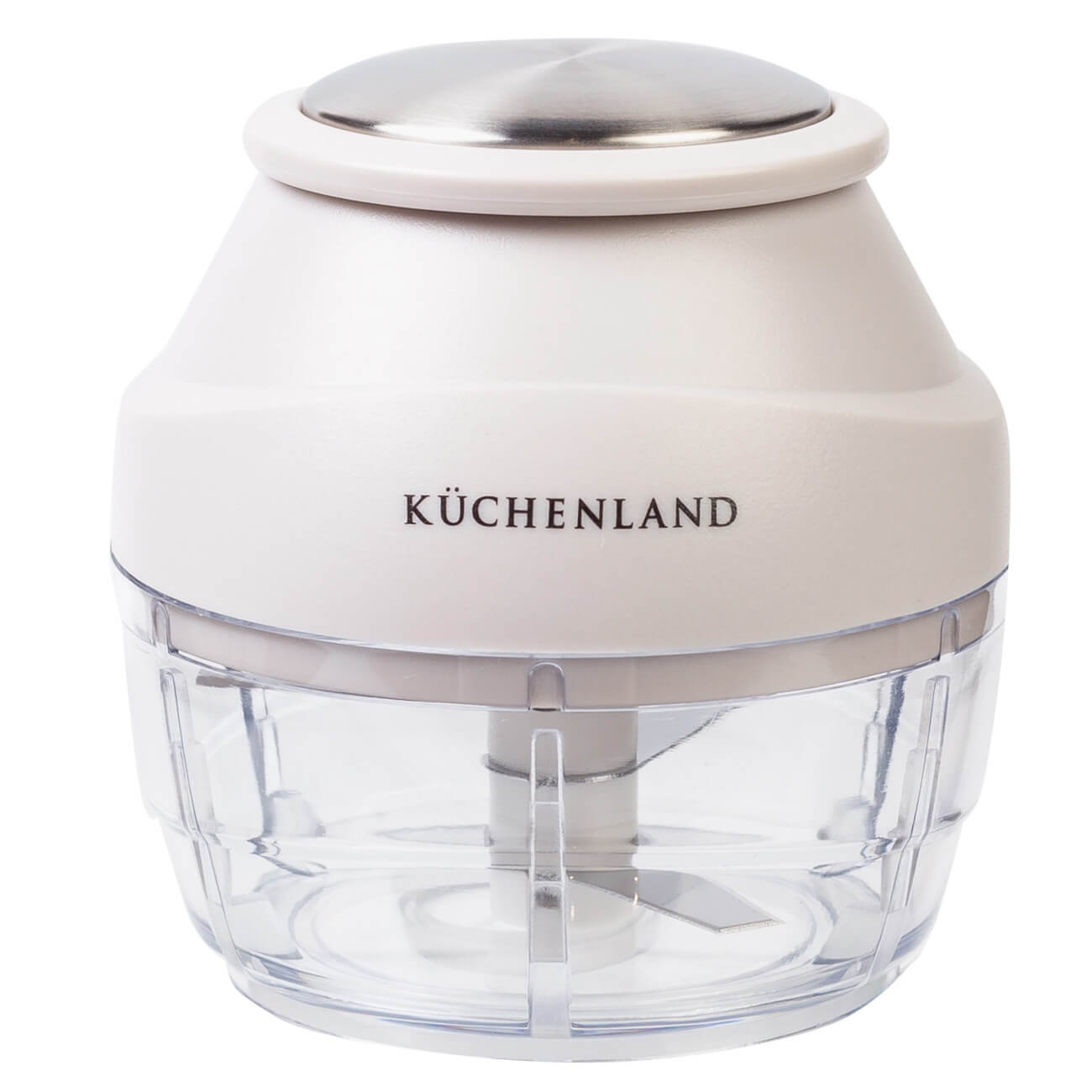 Kuchenland Измельчитель-блендер, 9 см, механический, пластик/сталь, молочный, Soft kitchen