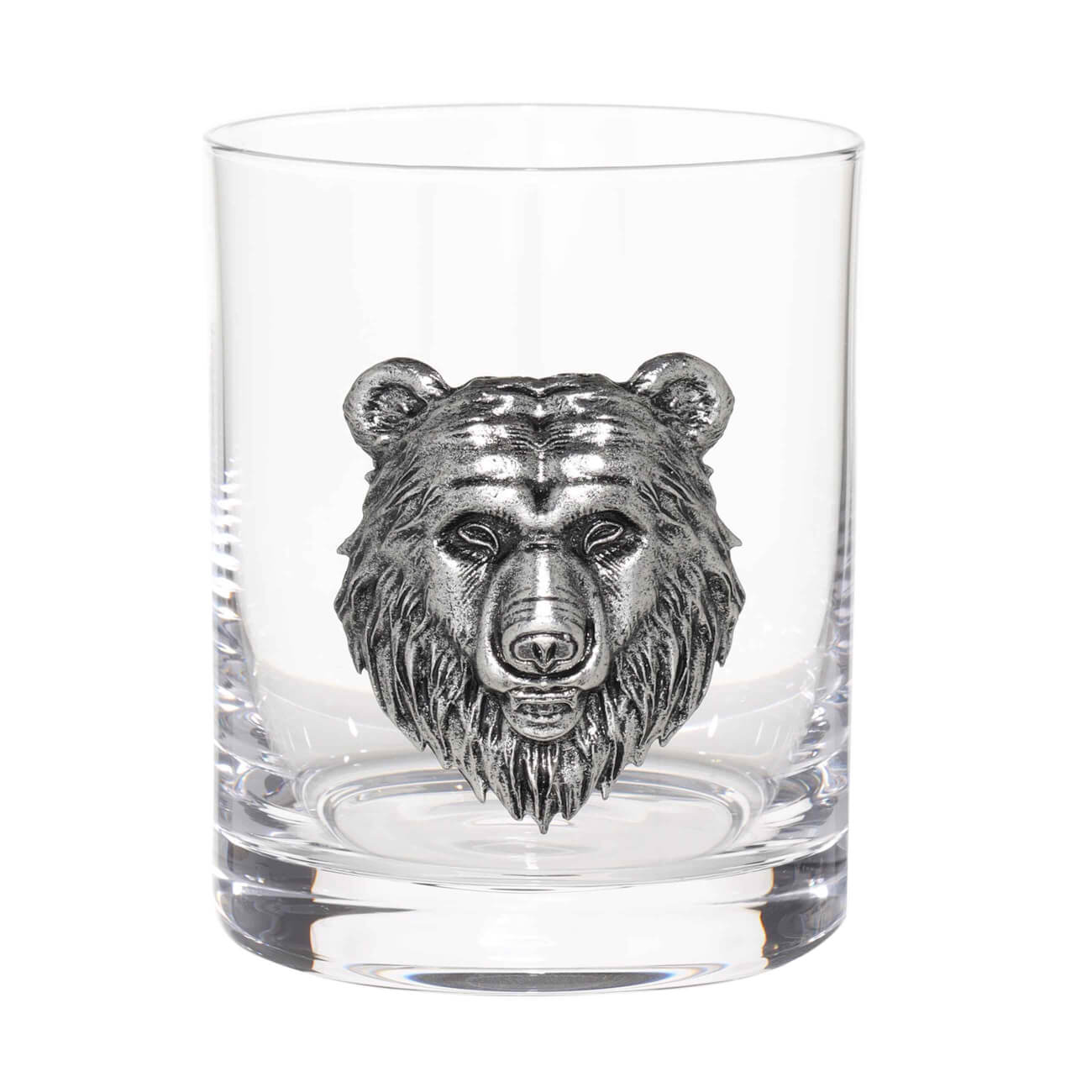 Стакан для виски, 10 см, 340 мл, стекло/металл, серебристый, Медведь, Lux elements лиса и медведь русская сказка даль в