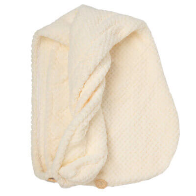 Полотенце-тюрбан для волос, 62х24 см, микроволокно, молочное, Fiber spa одеяло 200х220 см микрофибра дакрон молочное cloud fiber