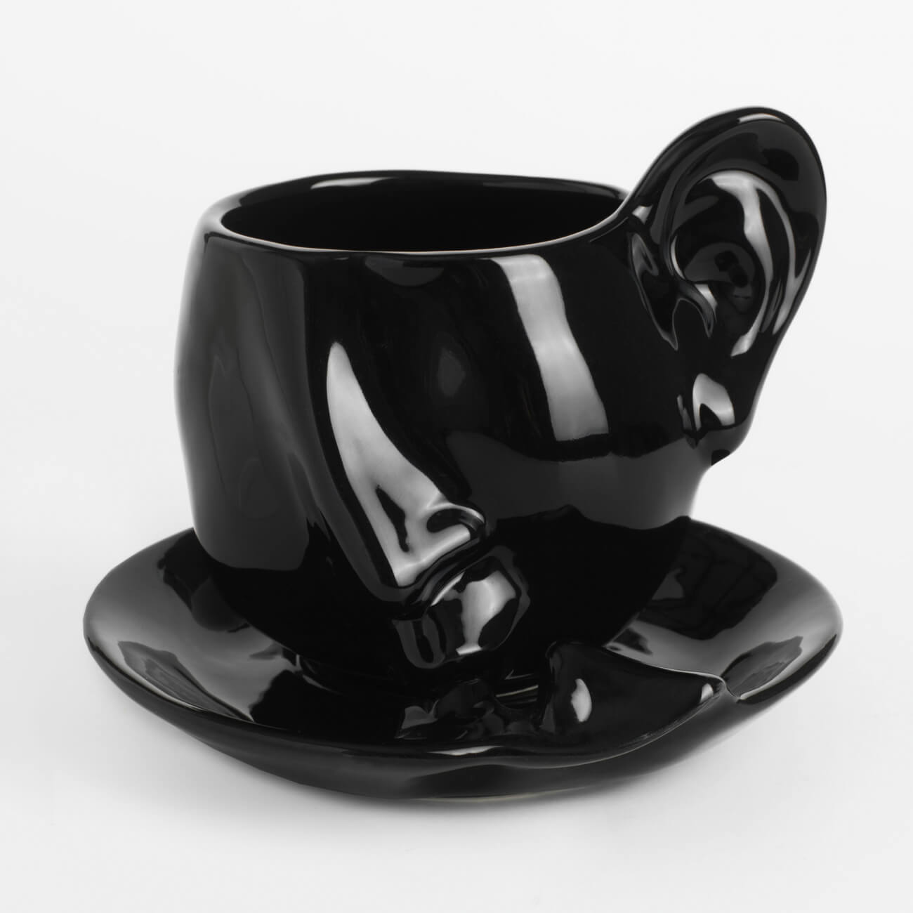 Пара чайная, 1 перс, 2 пр, 320 мл, керамика, черная, Поцелуй, Baise форма для запекания 15 см с ручкой керамика круглая черная loft