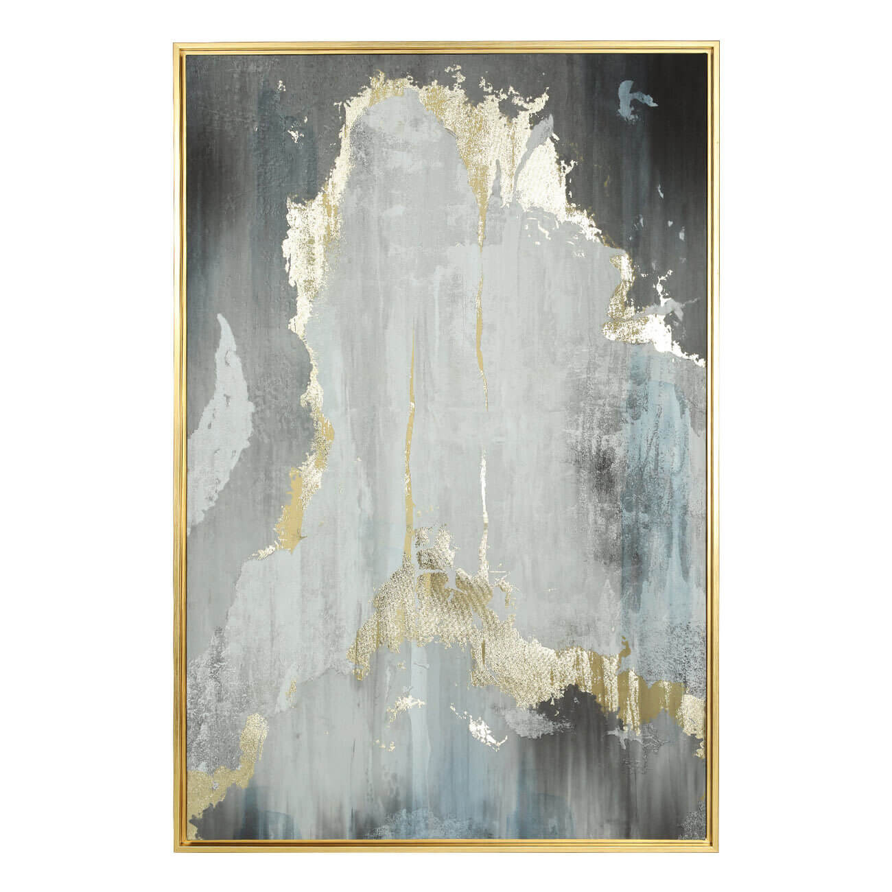 Картина в раме, 80х120 см, холст/фольга, золотисто-серая, Абстракция, Abstract фольга алюминевая paclan 20м х 29 см