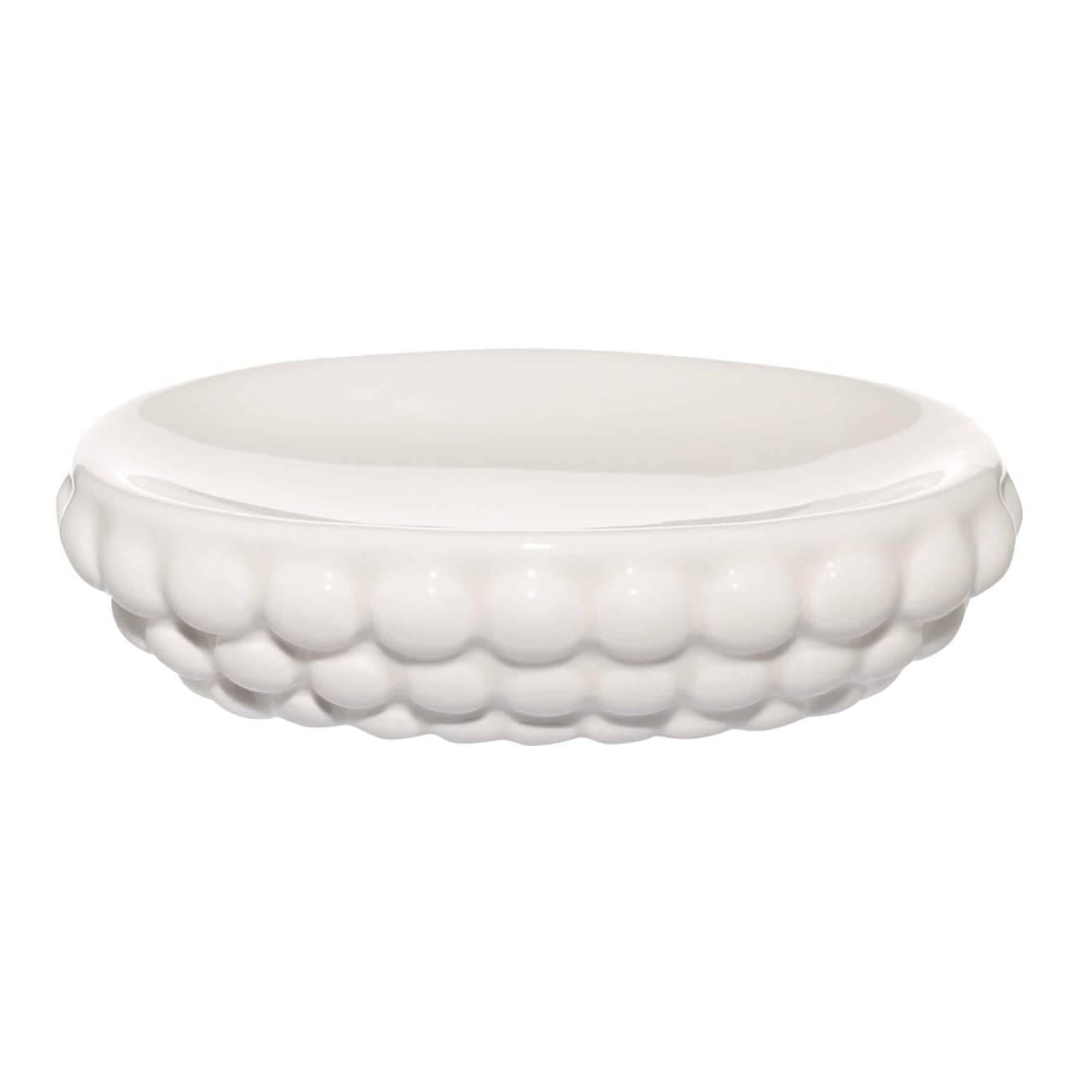 Мыльница, 13х10 см, керамика, овальная, молочная, Пузыри, Bubbly мыльница настольная swensa marmo керамика белый