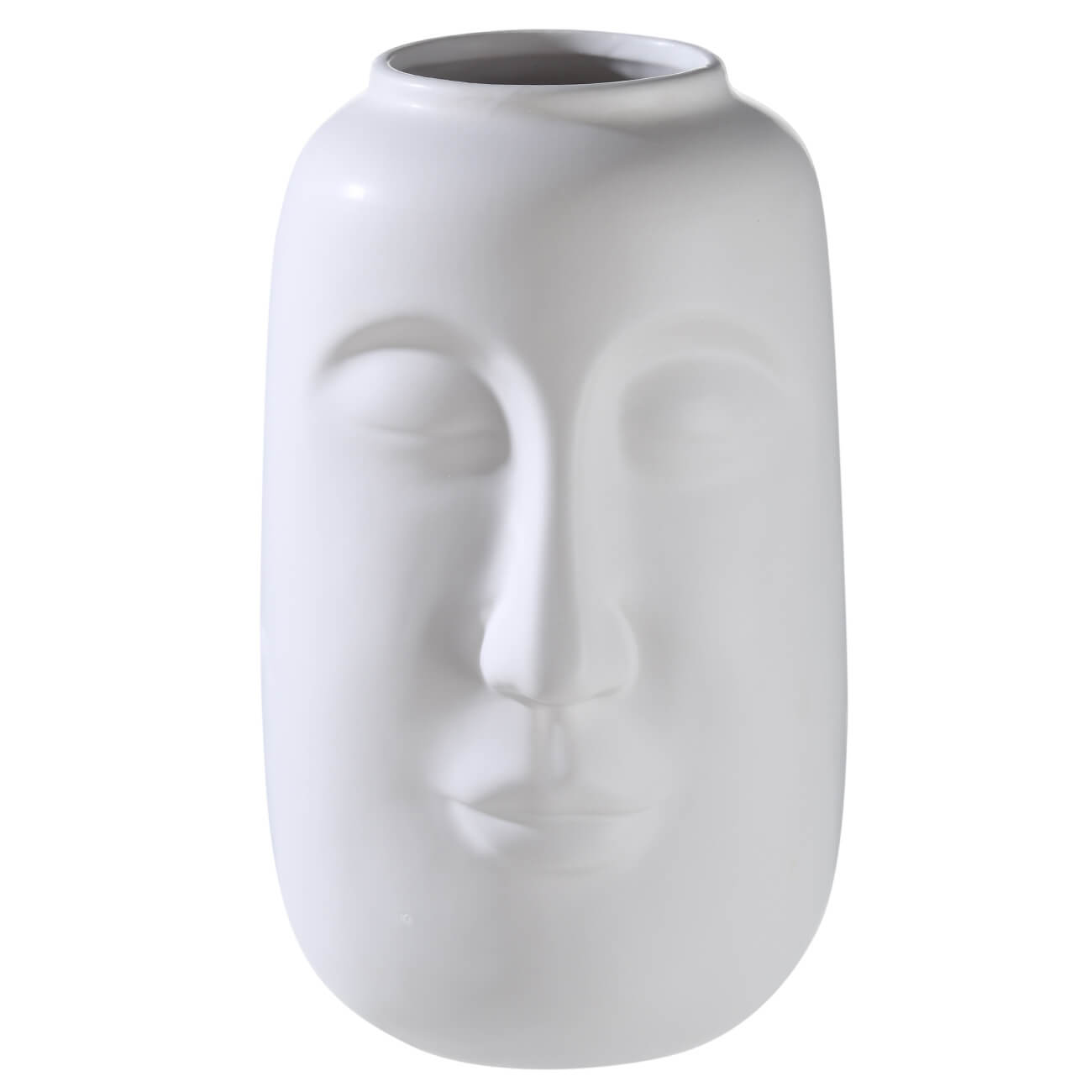 Ваза для цветов, 26 см, декоративная, керамика, белая, Лицо, Face ваза sofia керамика белая 20 см