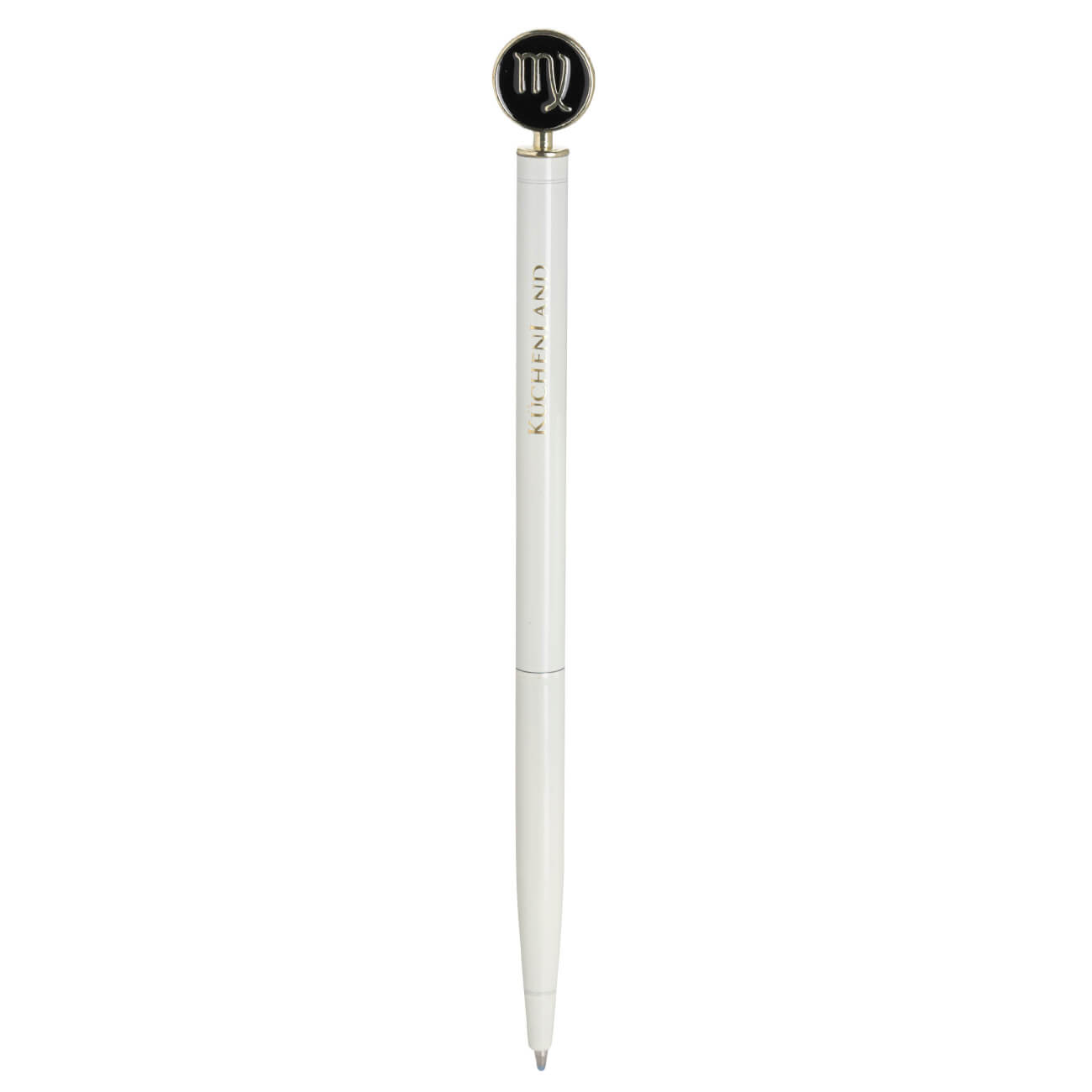 Ручка шариковая, 15 см, с фигуркой, сталь, молочно-золотистая, Дева, Zodiac ручка скоба cappio м о 96 мм