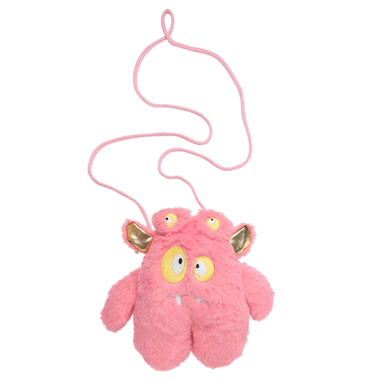 Сумка-игрушка, 25х23 см, искусственный мех, розовая, Монстрик с ушами, Childhood игрушка пищащая фламинго для собак 22 5 см розовая