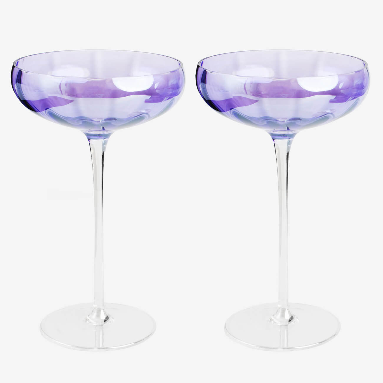Бокал-креманка для шампанского, 220 мл, 2 шт, стекло, фиолетовый, Filo R color изображение № 1