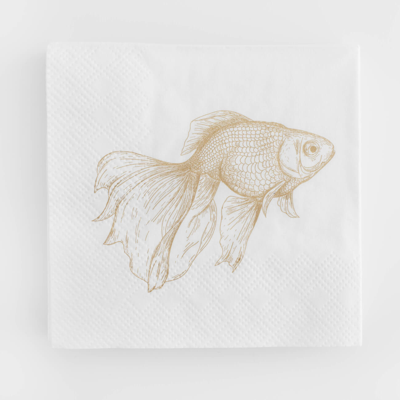 Салфетки бумажные, 21х21 см, 20 шт, белые, Рыбка, Goldfish рыбка