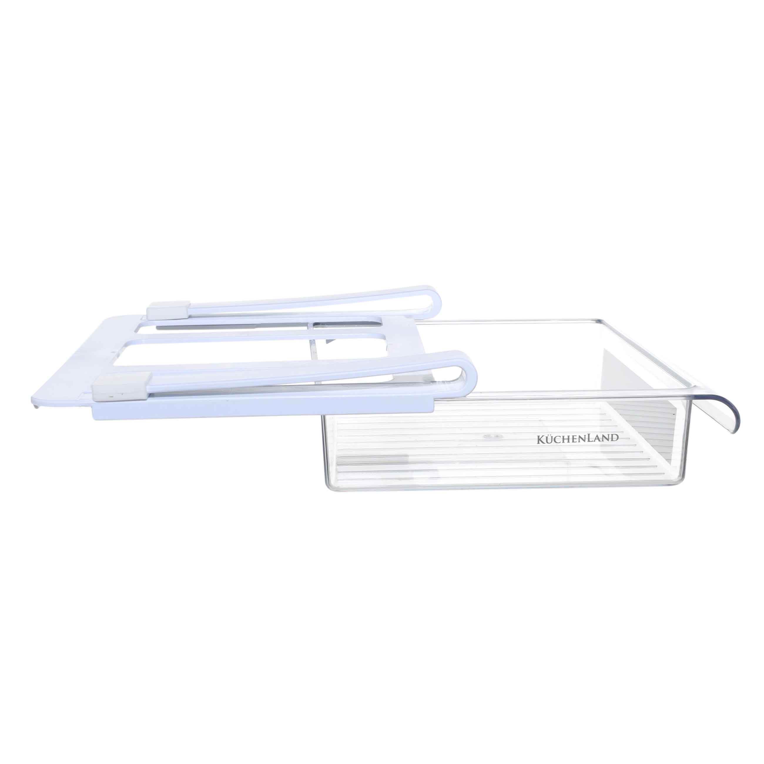 Полка-органайзер для холодильника, 27х20 см, подвесная, пластик/нейлон, прозрачная, Basic изображение № 2